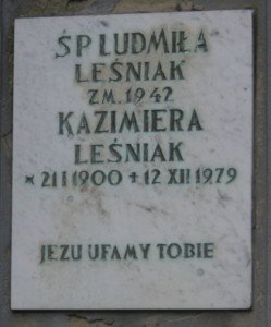 Grób Ludmiły z Rejdów Leśniak i Kazimiery Leśniak