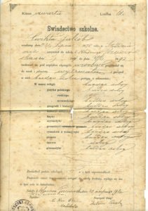 Jakub Ćwikła świadectwo szkoły podstawowej w Przeworsku, 1892 r.