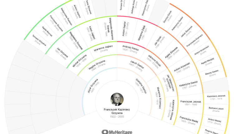 MyHeritage Fan Chart – Franciszek Grzywna