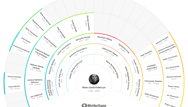 MyHeritage Fan Chart – Maria Kotlarczyk (Ćwikła)