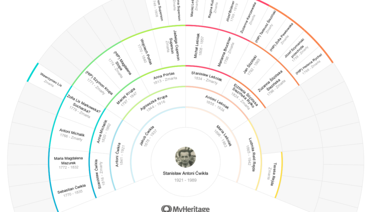 MyHeritage Fan Chart – Stanisław Ćwikła